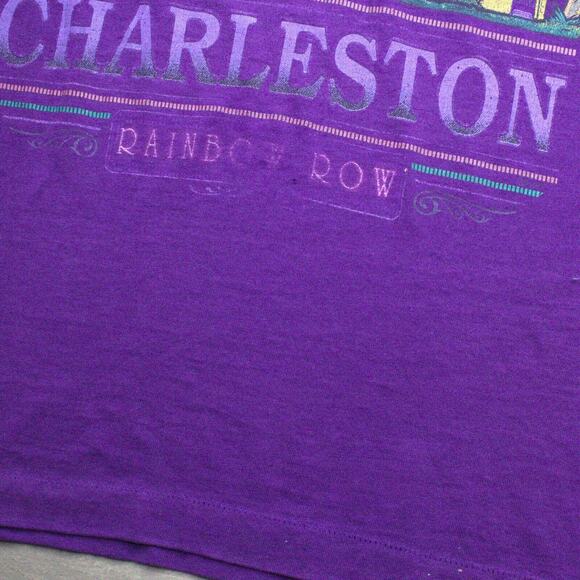Vintage Charleston Shirt Size M Purple Single Stitch South Carolina Rainbow Row - Picture 5 of 6
